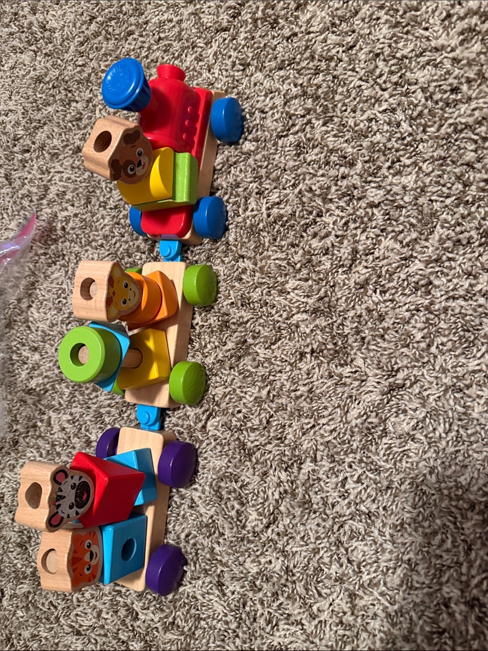 Wooden Animal Stack & Pull Train - Multicolor Educational Toy